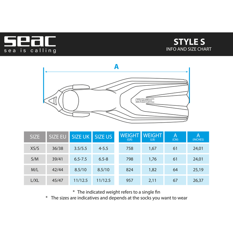 Seac Aletas Style Sling Strap Naranja