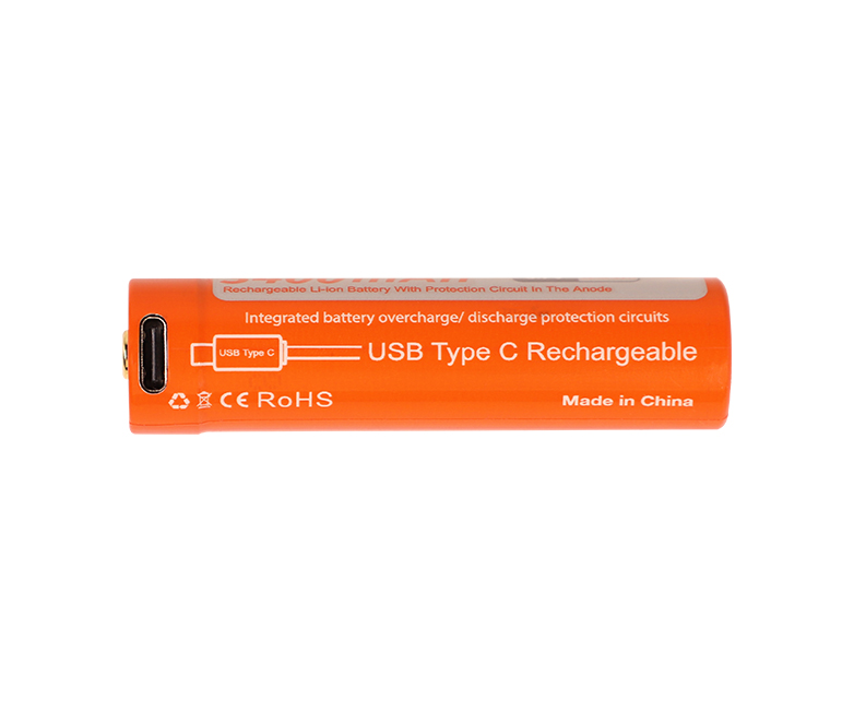 OrcaTorch Batería Recargable 18650 USB-C 3400mAh