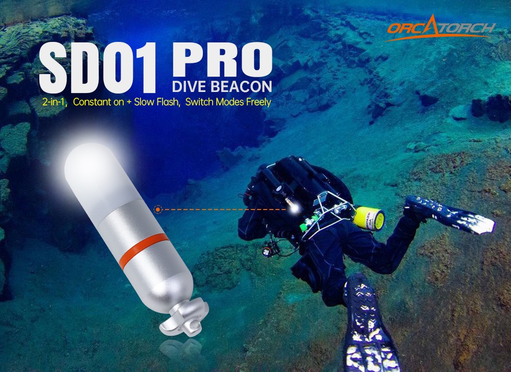 OrcaTorch SD01 Pro Flashlight Azul