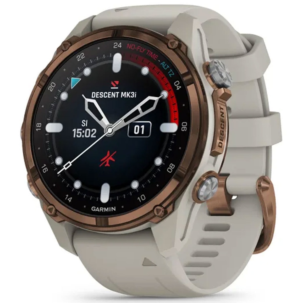 Garmin Descent MK3i Titanio Bronce 43mm - Correa Silicona Gris