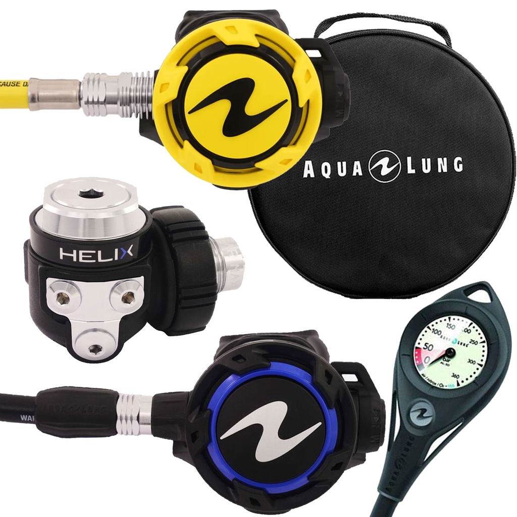 Aqualung Pack Regulador Helix DIN + Octopus + Manometro + Bolsa